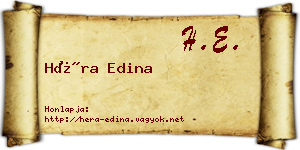 Héra Edina névjegykártya